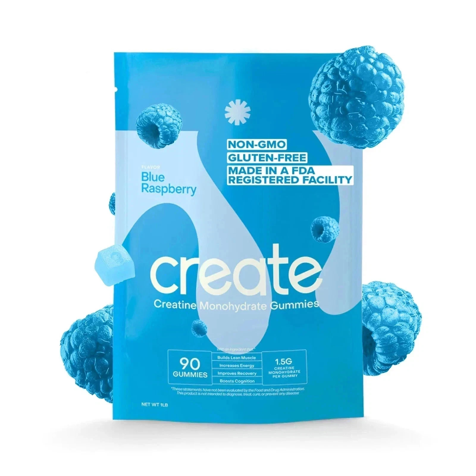 Create Creatine Monohydrate Gummies Boost Focus and Strength Blue Raspberry
