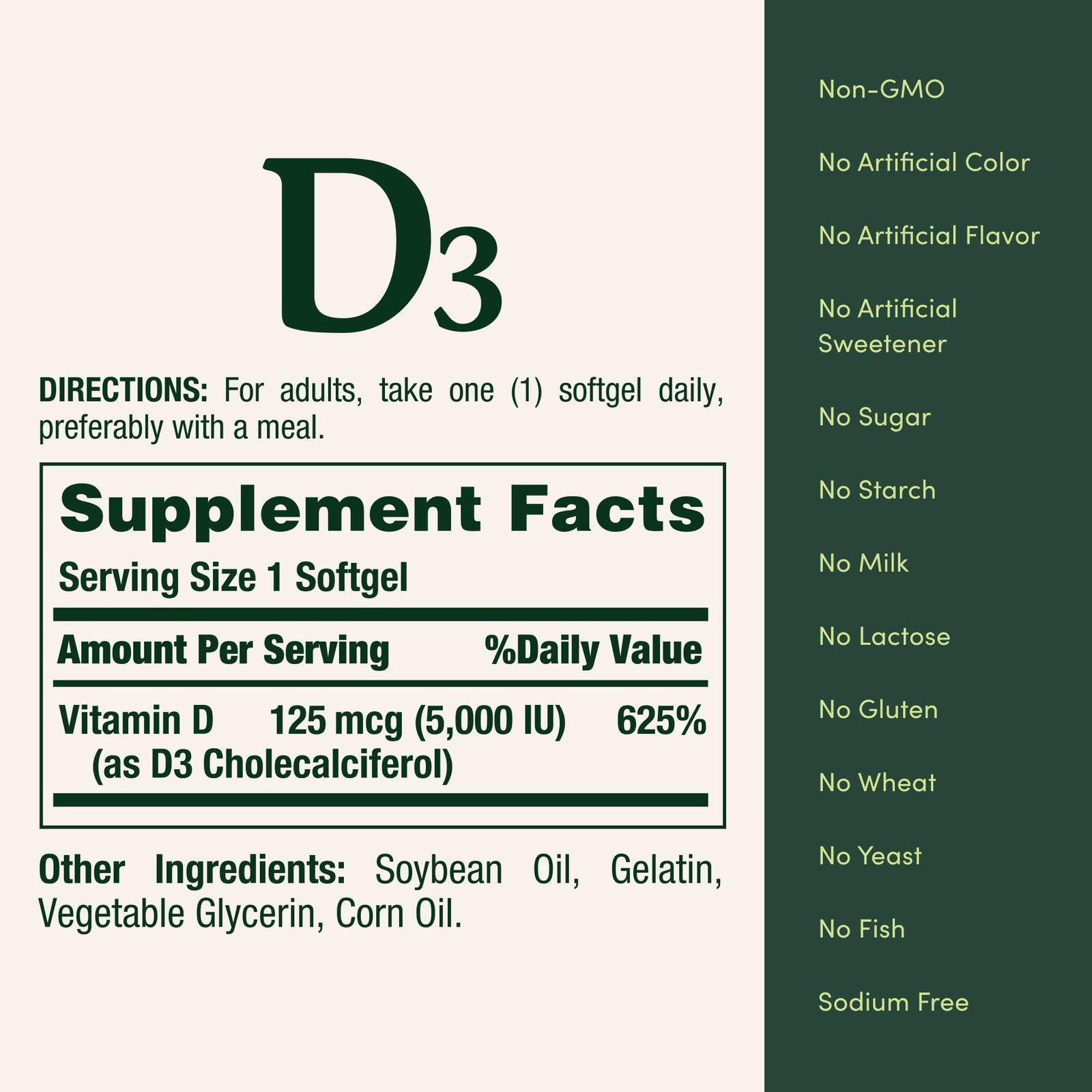Nature’s Bounty Vitamin D3 5000 IU Softgels, Rapid 150 Count (Pack of 1)