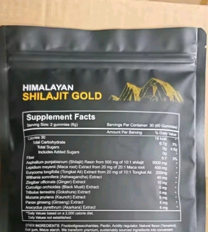 (1) Himalayan Gold Shilajit 5000mg Gummies 60 Pure SHILAJIT Maca Ginseng