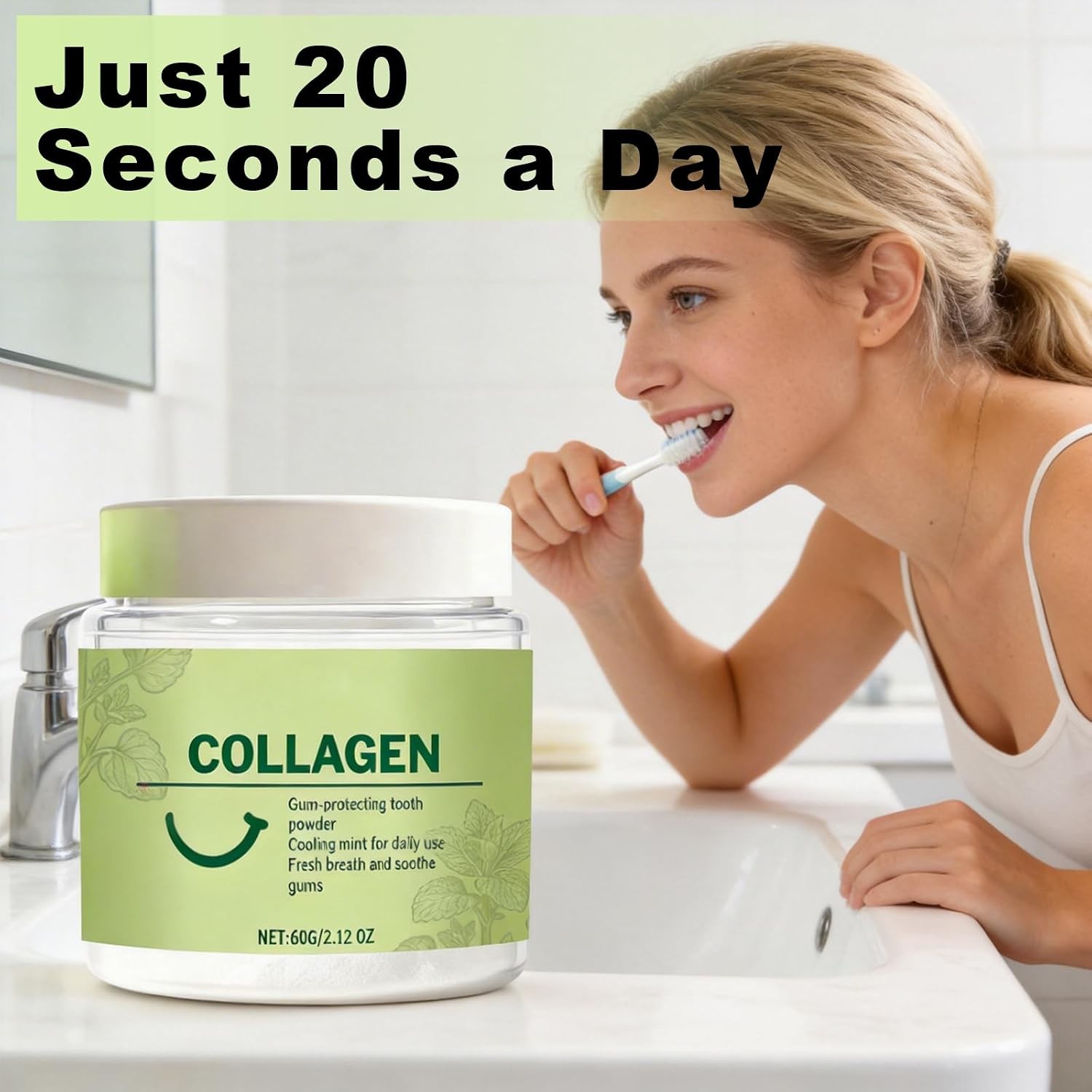 2PCS Collagen Tooth Powder,Collagen Powder for Gums, Smile Strengthening, Provid