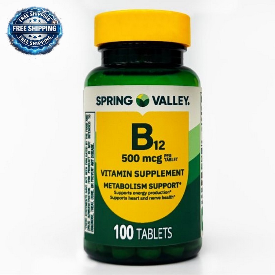 Spring Valley Vitamin B12 Tablets, 500 mcg, 100 Count Free Shipping US