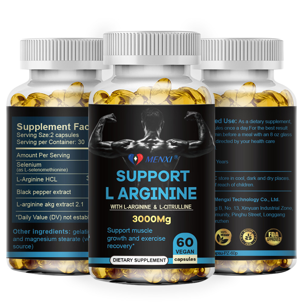 L-Arginine 3000mg Nitric Oxide Testosterone Booster, Energy Support Capsules USA