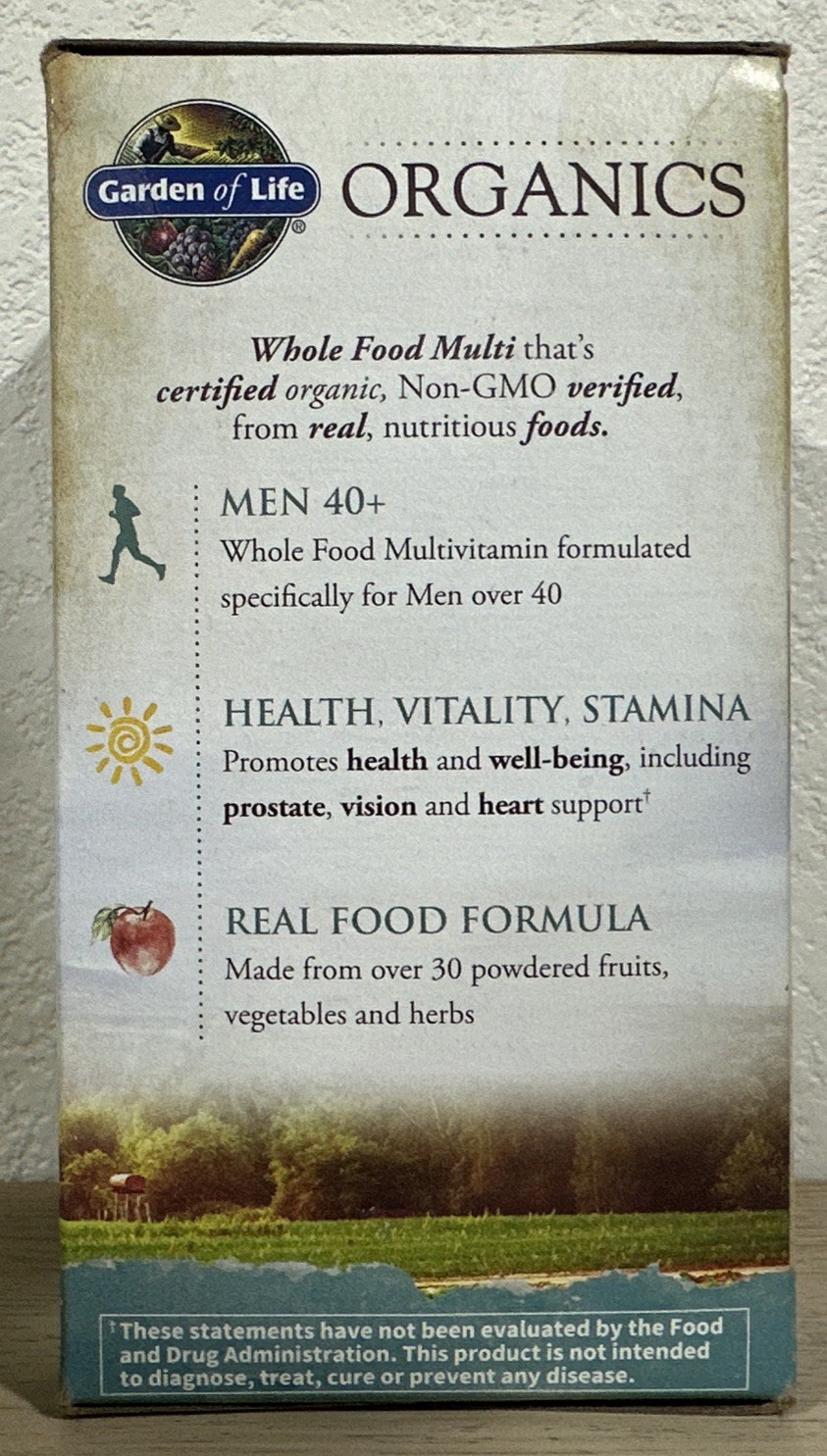 Garden Of Life Organics Men’s Multi 40+ Whole Food Supplement 120 Tablets- 3/27