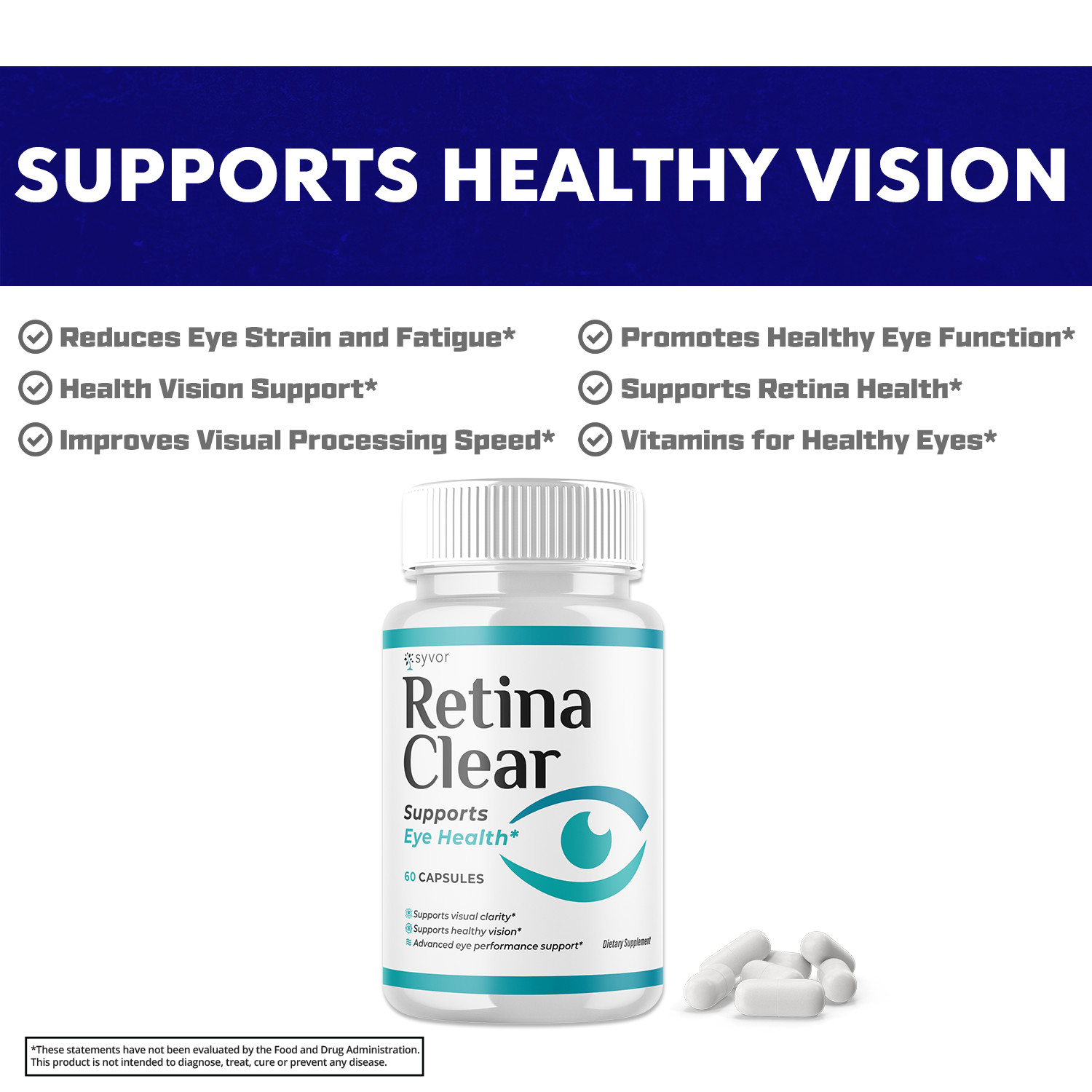 (2 Pack) Retina Clear Capsules, RetinaClear Eye Health Support (120 Capsules)