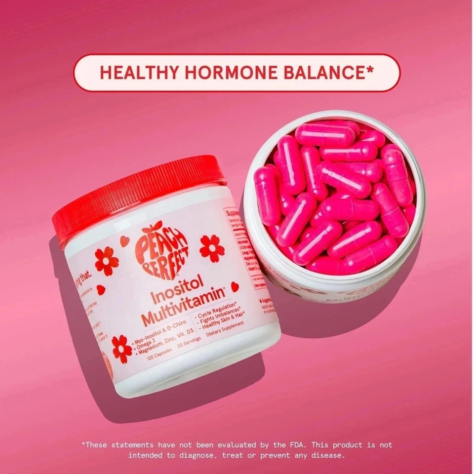 Peach Perfect Inositol Multivitamin Myo & D-Chiro 40:1 Blend with Omega-3