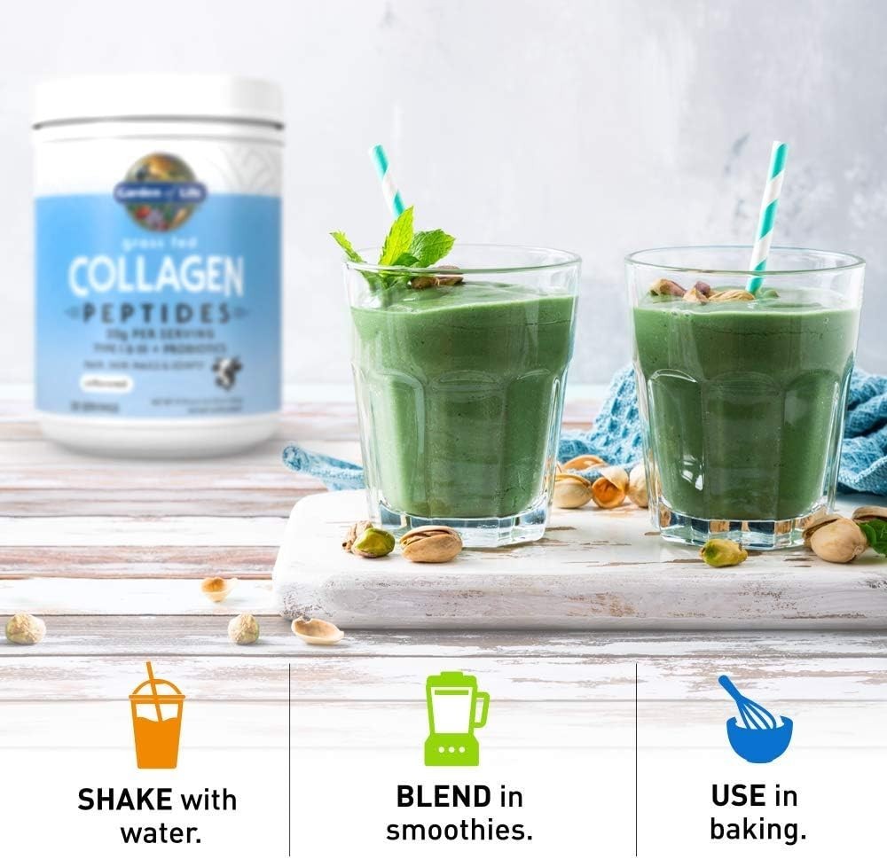 Garden of Life Grass Fed Collagen – Peptides Unflavored 560 grams Each (3 Packs)