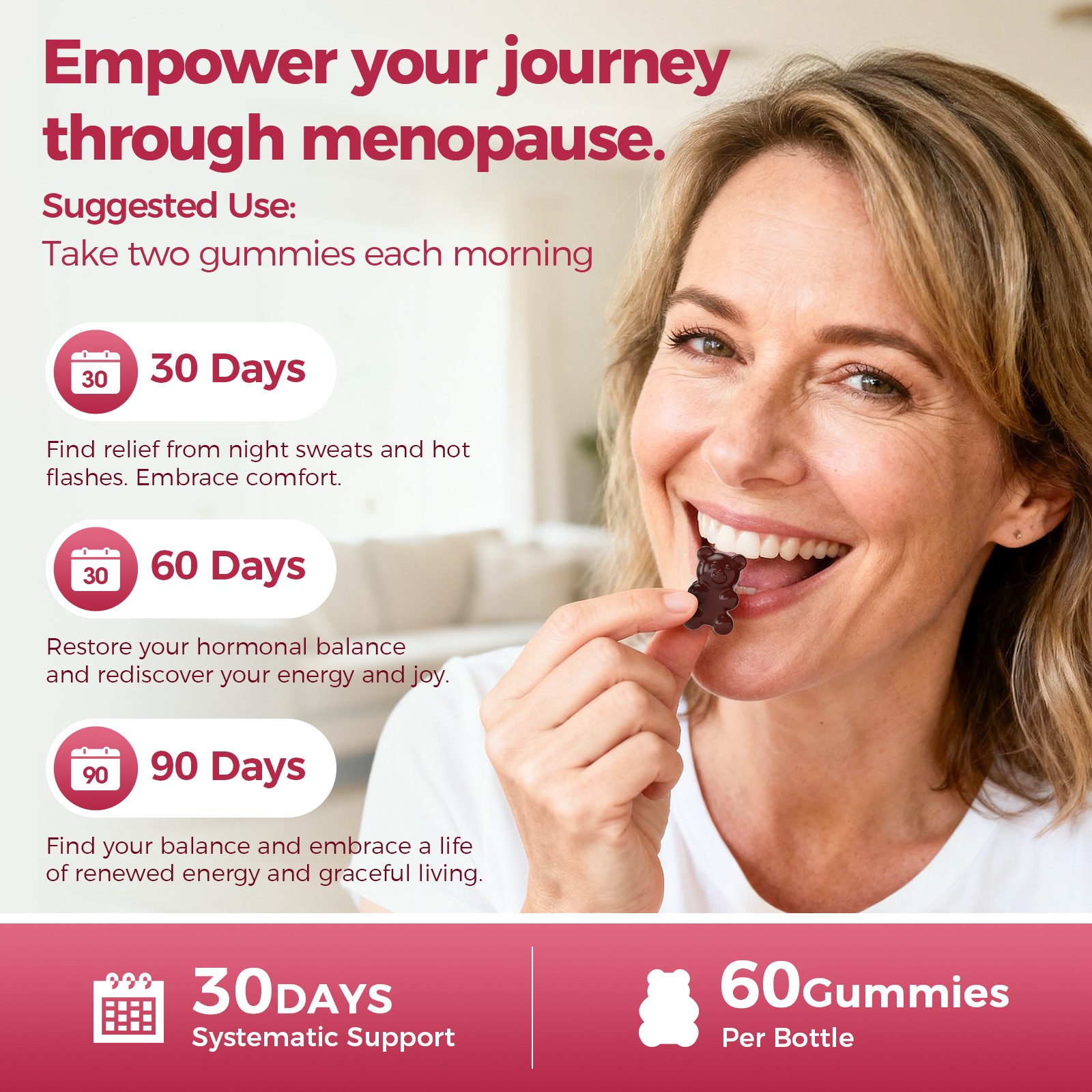 2xMenopause Support Women’s Wellness Supports Improved Mood,Hormone Regulation