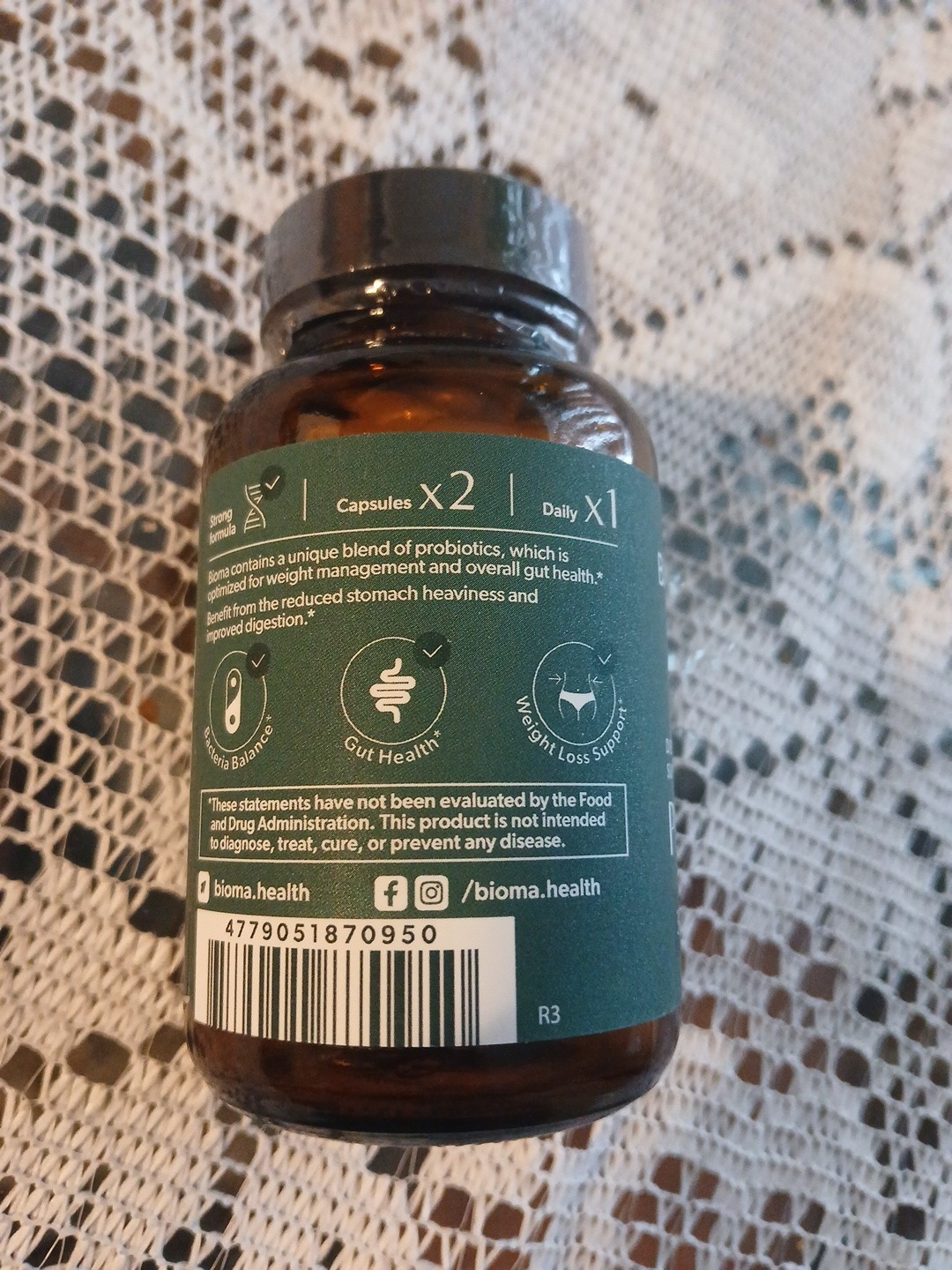Bioma Probiotics Digestive Health Gut Support for Men & Women 60 capsules Vegan