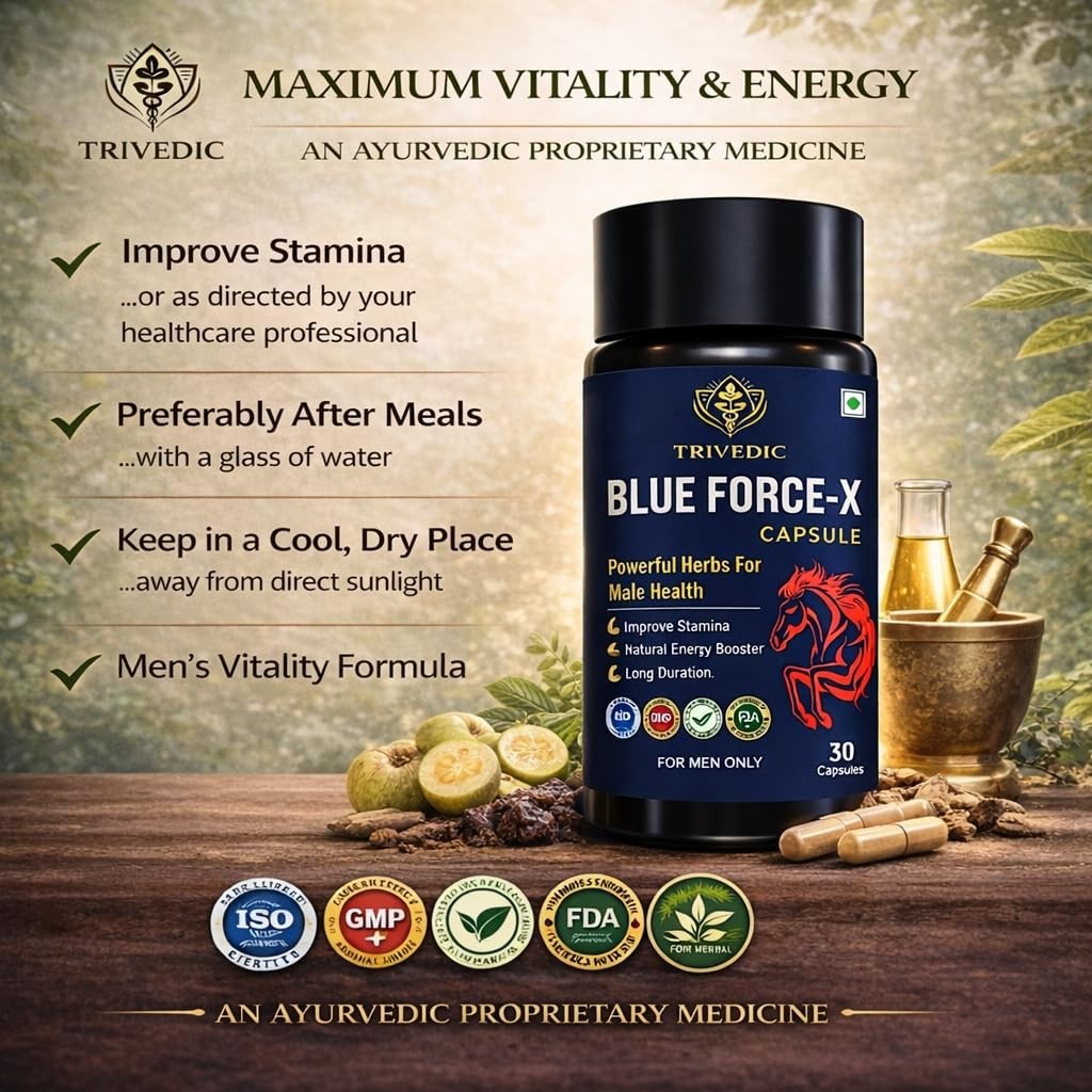 Blue Force-X Natural Men’s Health Supplement Energy Wellness Formula