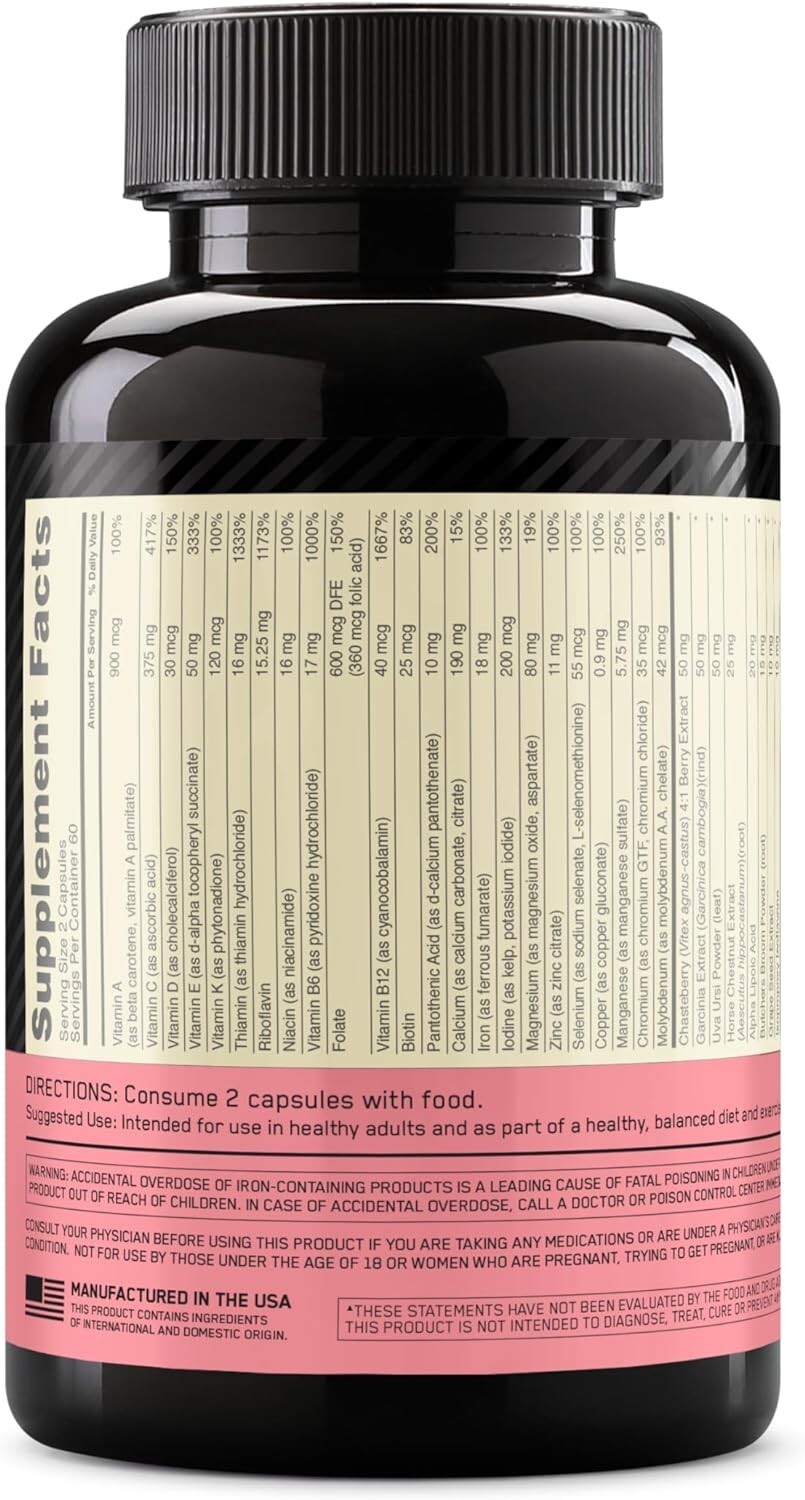 Optimum Nutrition Opti-Women MultiVitamin Capsules – 120 Count