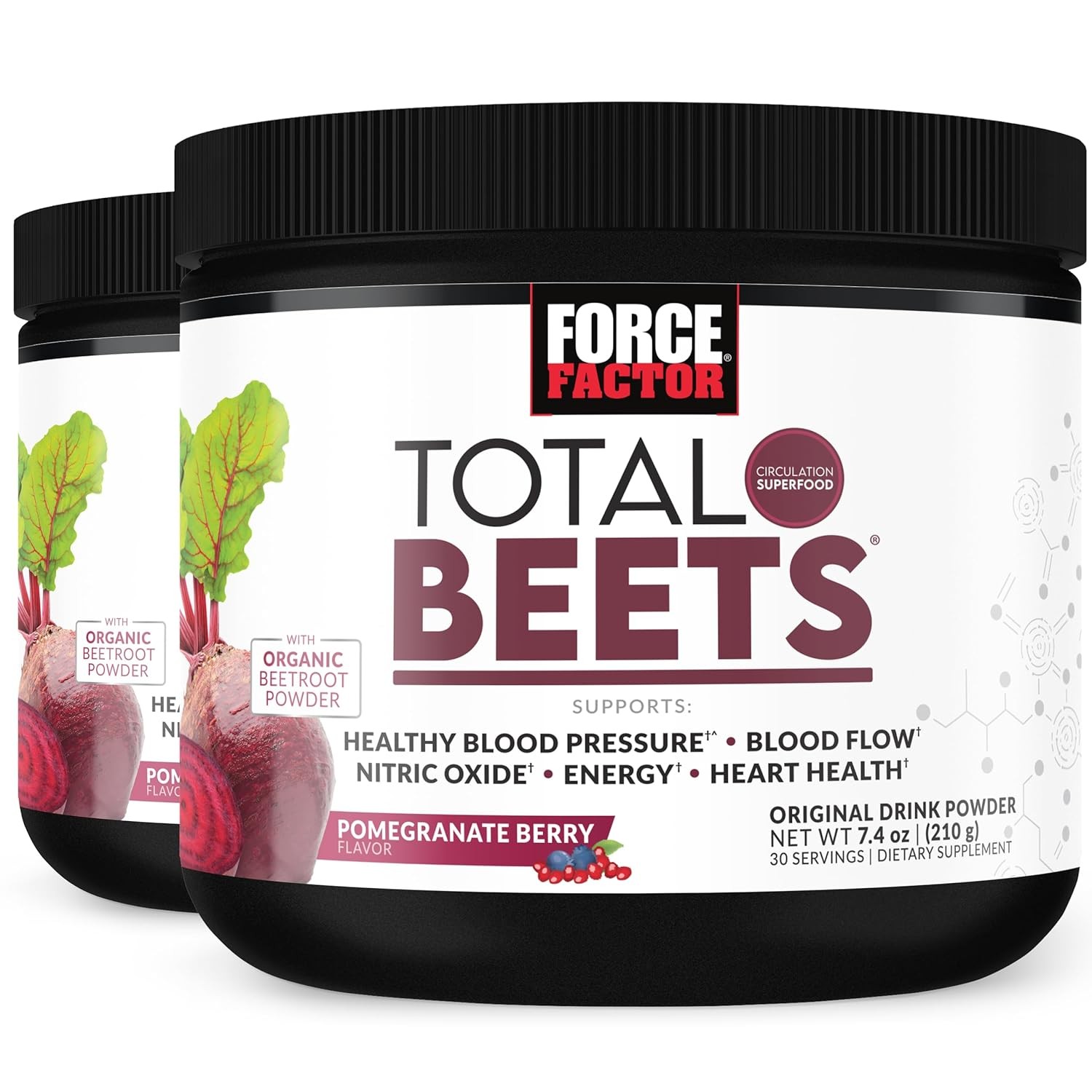 Force Factor Beets Drink Mix 7.1 Ounce Pomegranate Berry Pack of 2 Circulation