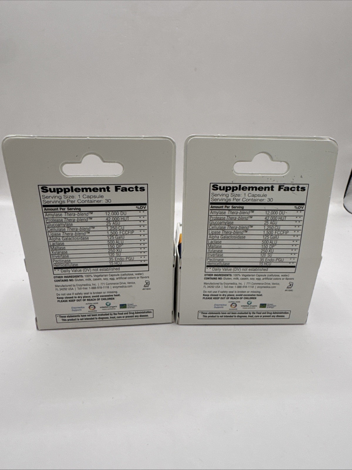 Lot (2) Enzymedica Digest Complete Enzyme Formula 30 Capsules. Exp. 08/28.