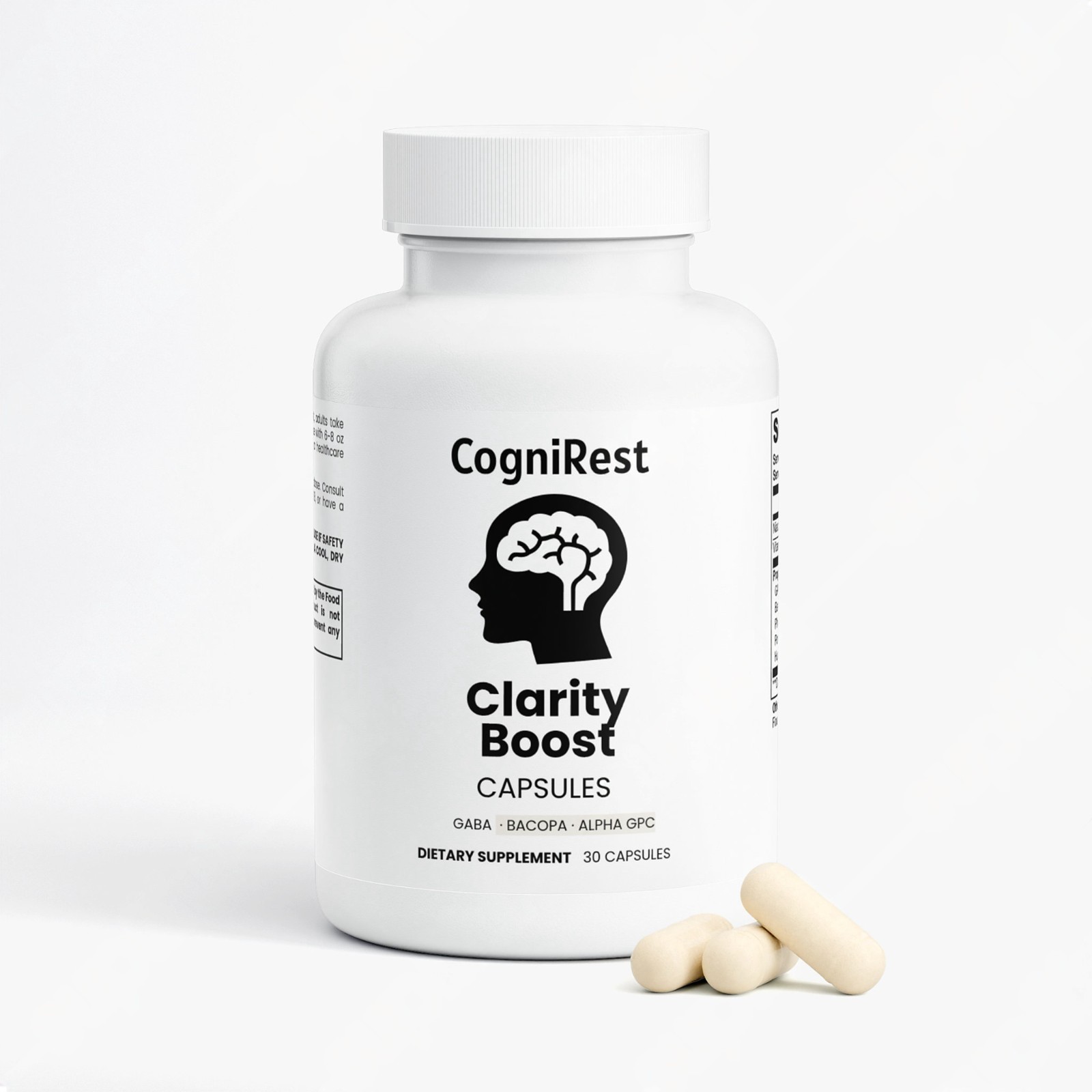 Clarity Boost Cognitive Support Focus & Mental Clarity Alpha GPC 30 Capsules