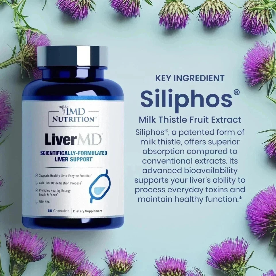 3 Packs 1MD Nutrition LiverMD – Liver Support Supplement 180 Capsule Exp 12/2027