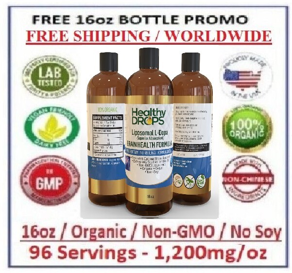 LIPOSOMAL L-DOPA MUCUNA PRURIENS PARKINSON ORGANIC DOPAMINE 1,200mg/oz 12/2026