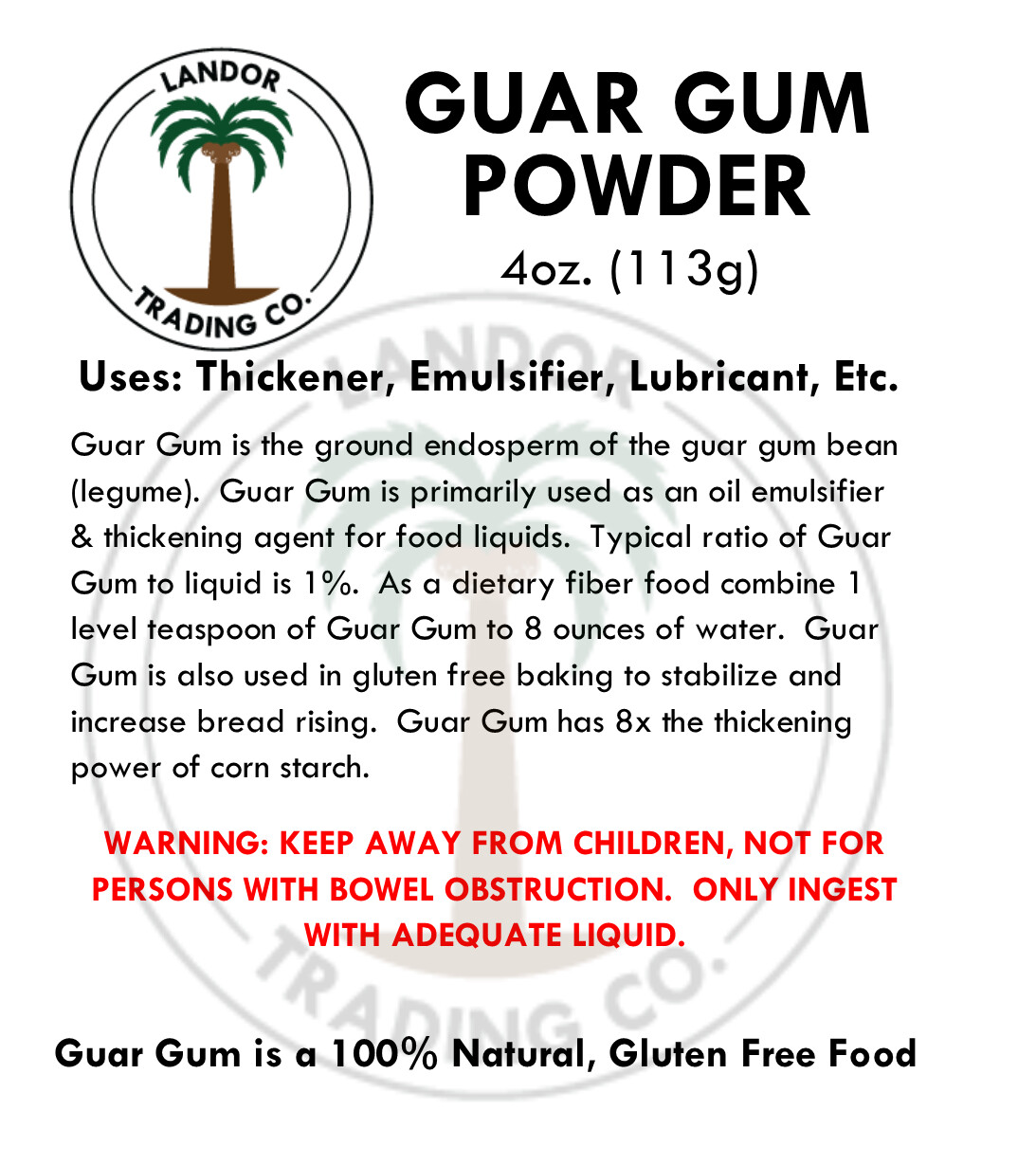 Guar Gum Powder – 4 oz