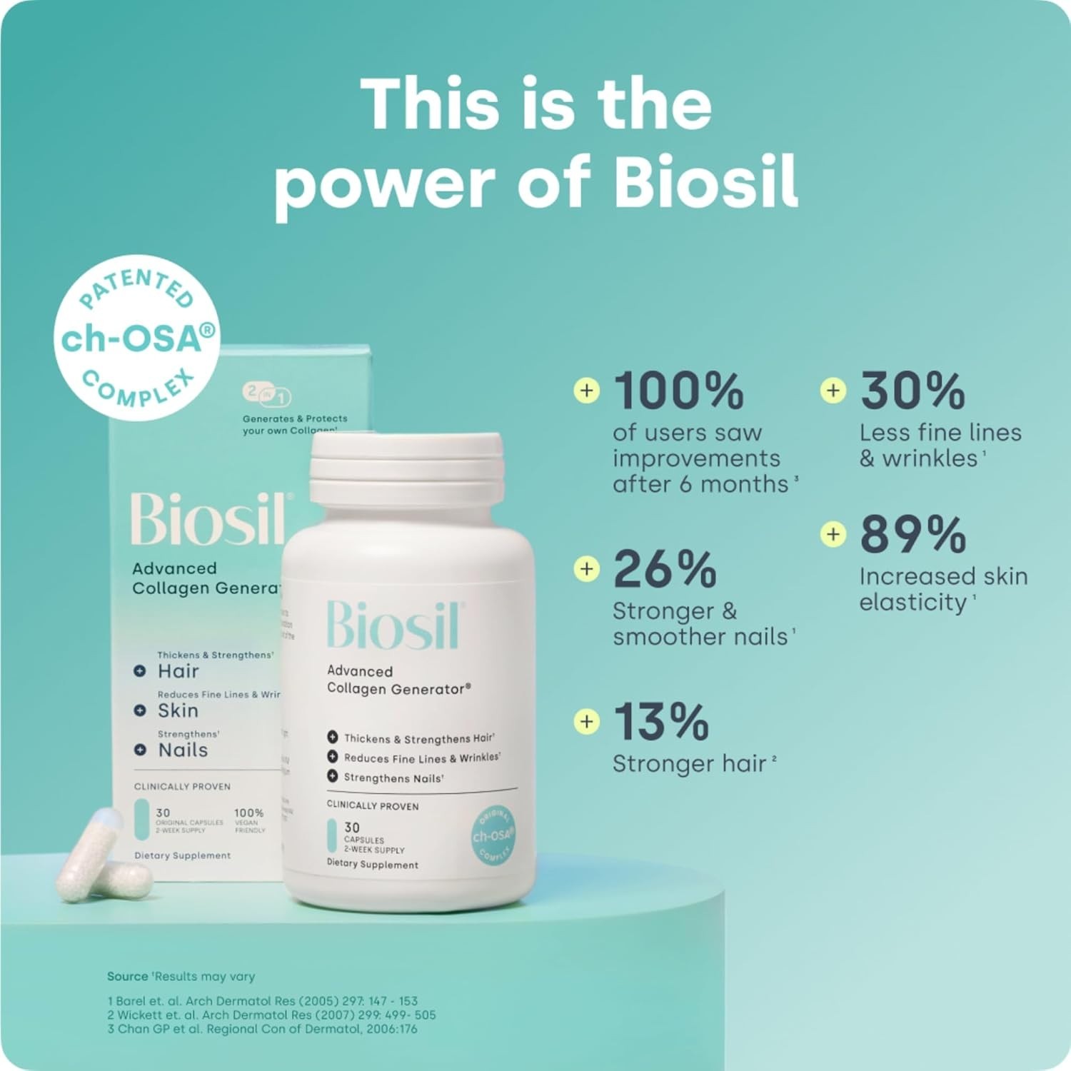 2 Pack BioSil Advanced Collagen Generator Capsules 120 Count Hair Skin Nails #4
