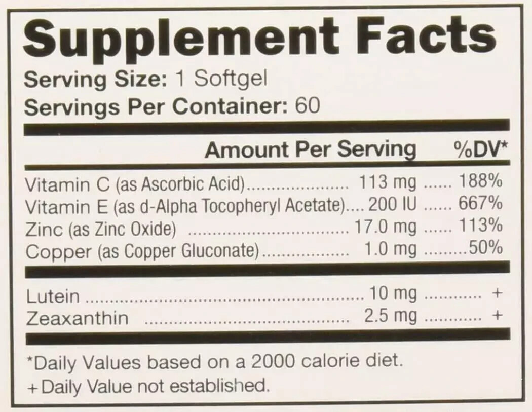Lipotriad Visionary 1 Per Day AREDS 2 Eye Vitamin & Mineral Supplement | All 6