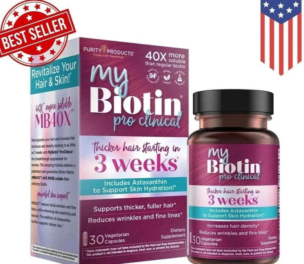 Purity Products My Biotin ProClinical MyBiotin 30 Capsules new EXP. 12/ 2027.