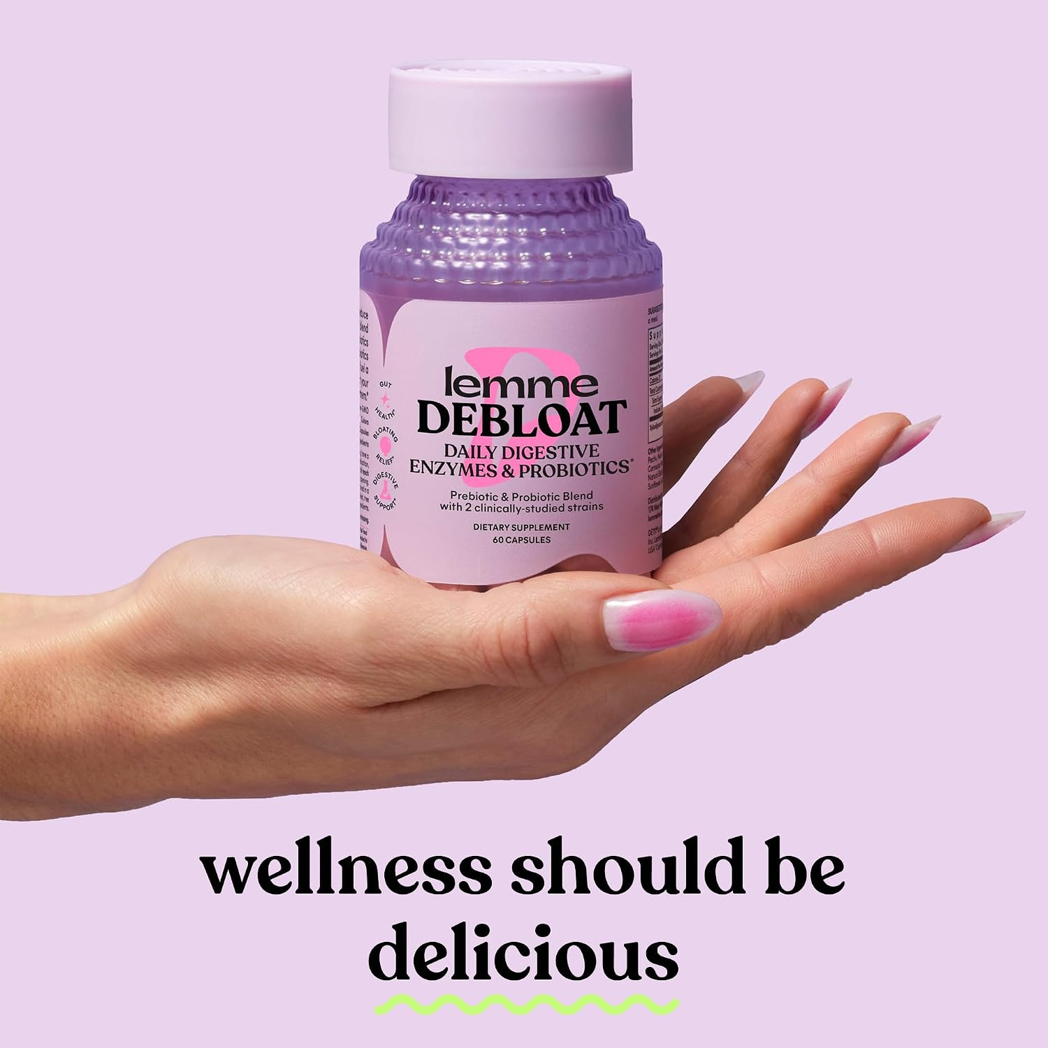 Lemme Debloat 3-In-1 Prebiotic, Probiotic & Digestive Enzyme Capsules for Bloati