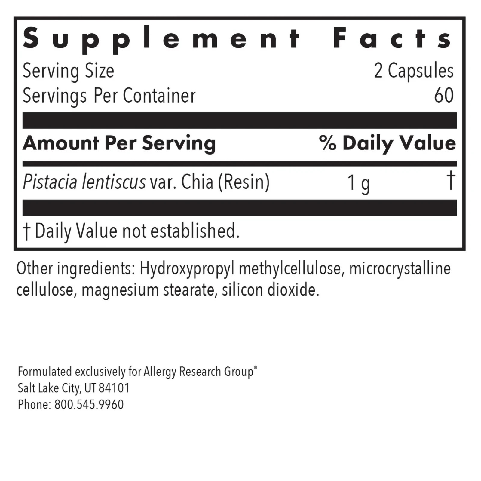 Mastica 120 vegcaps Allergy Research Group