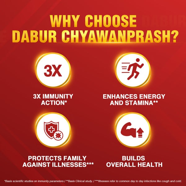 Dabur Chyawanprash 3X Immunity Action Ayurvedic Health Supplement Family Pack 2k