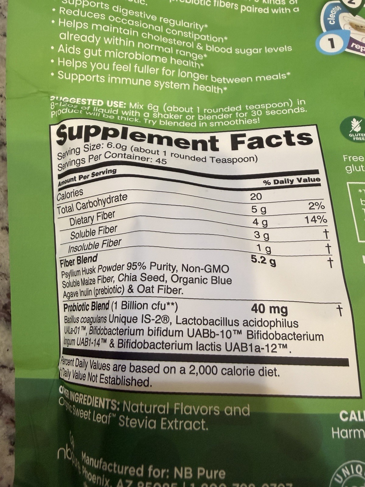 Nbpure & Supergut Daily Prebiotic Fiber Powder Digestion And Appetite Support