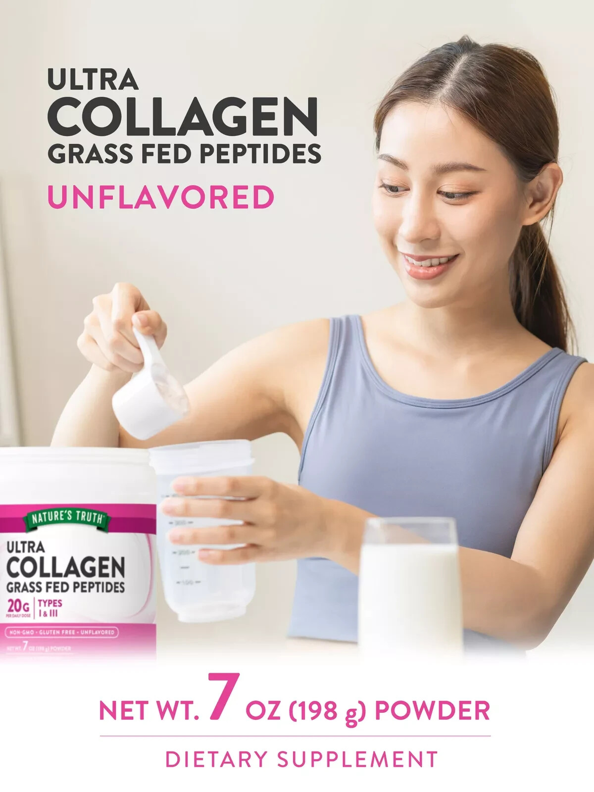 2 Pack Collagen Peptides Powder Unflavored 14oz (2×7) Non-GMO Keto Friendly 2028
