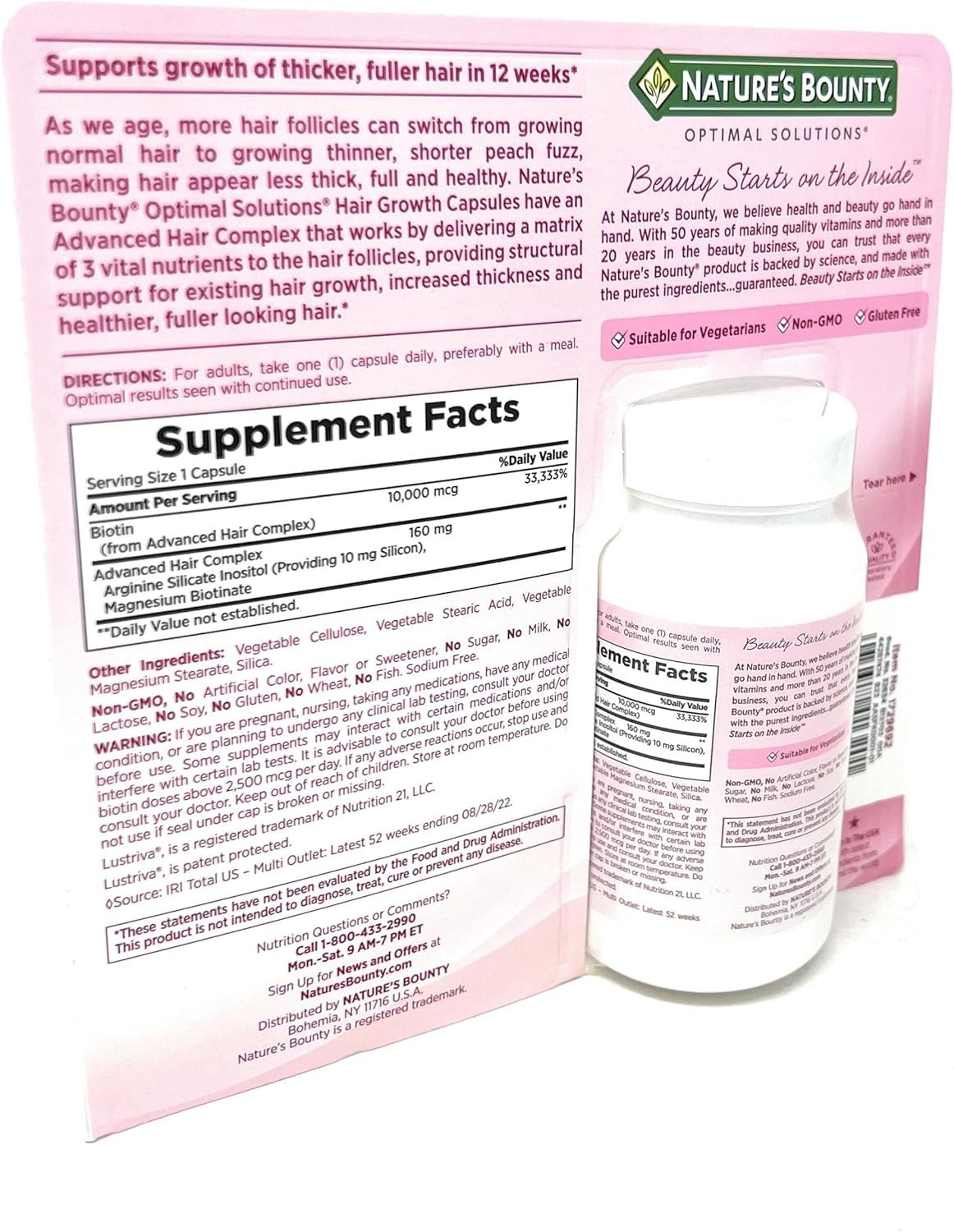 Nature’s Bounty Hair Growth Supplement, 1 Per Day, Clinically Shown to Support