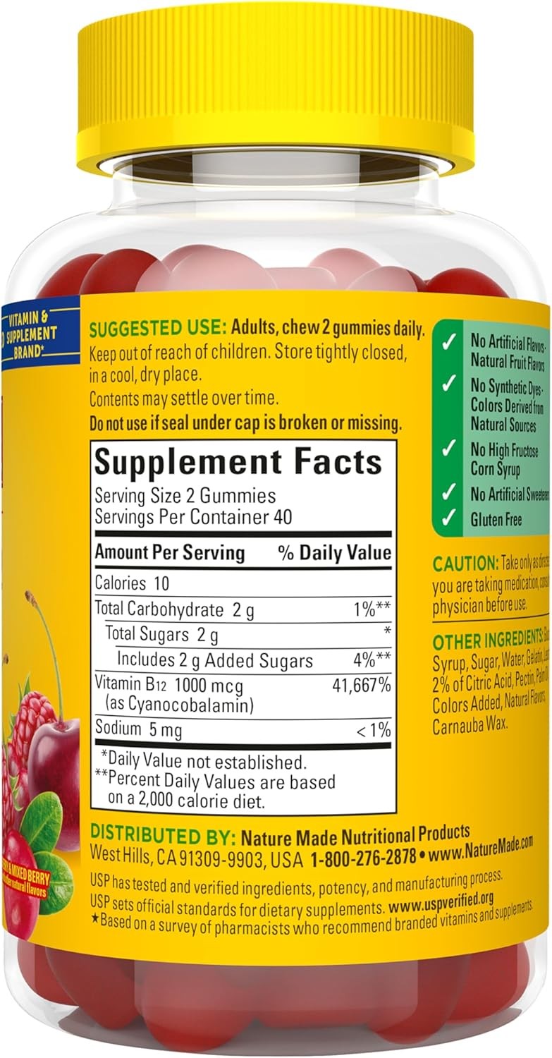 Nature Made Energy B12 1000 mcg, Dietary Supplement for Energy Metabolism Suppor