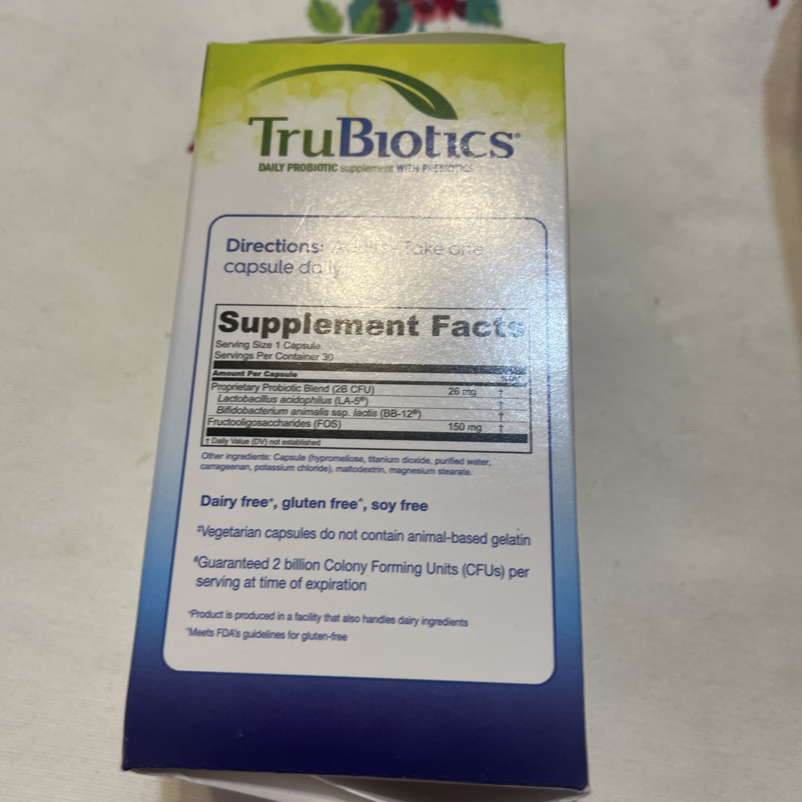 3~TruBiotics DIGESTIVE & IMMUNE HEALTH Daily Probiotic 30ea 2027 Sealed Dam Box