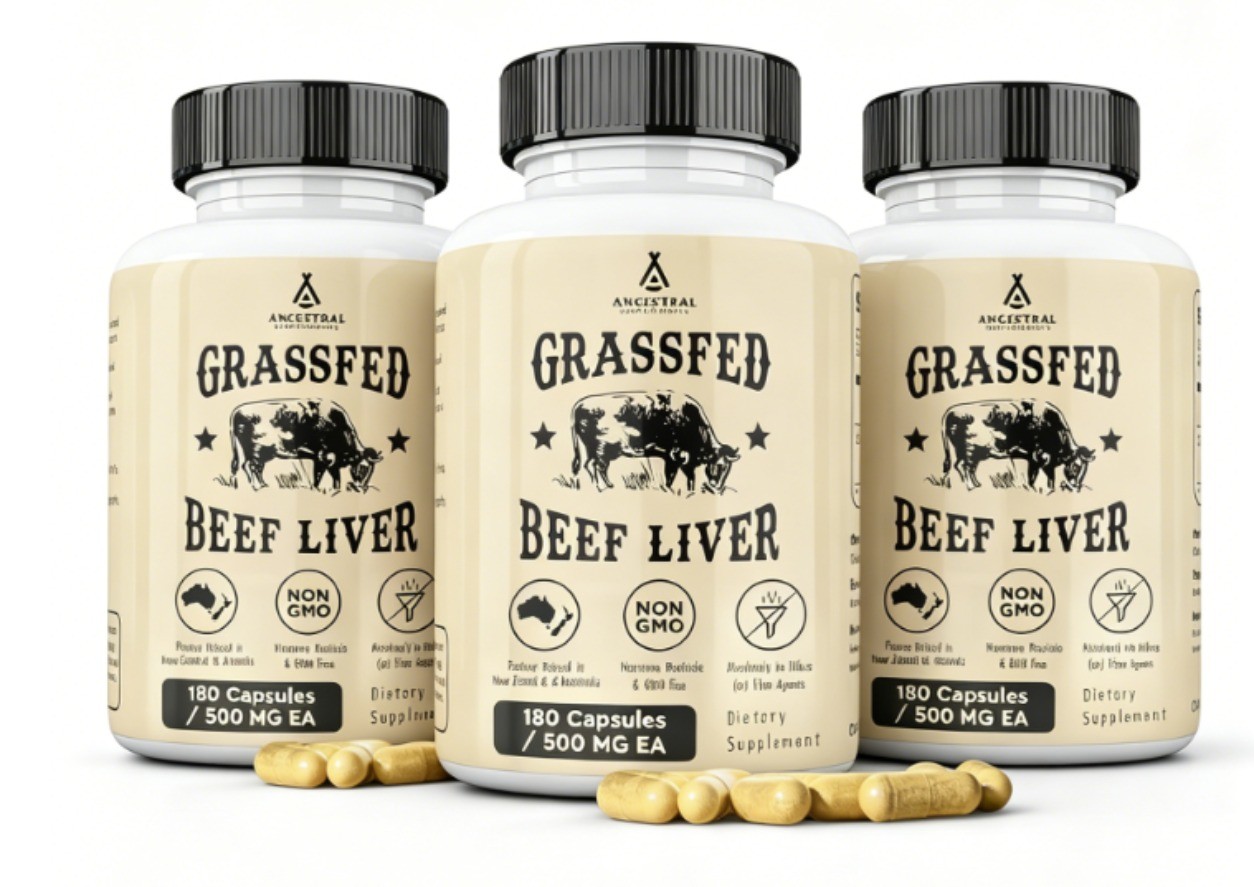 Ancestral Supplements New Grassfed Beef Liver 180 Caps500mg EA fast shipping hot