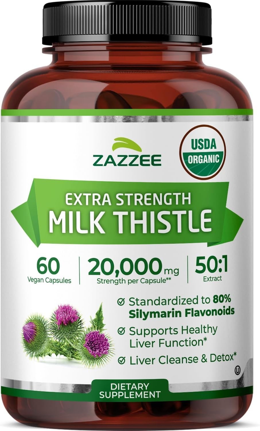 USDA Organic Milk Thistle 50:1 Extract – 80% Silymarin, 2 Supply