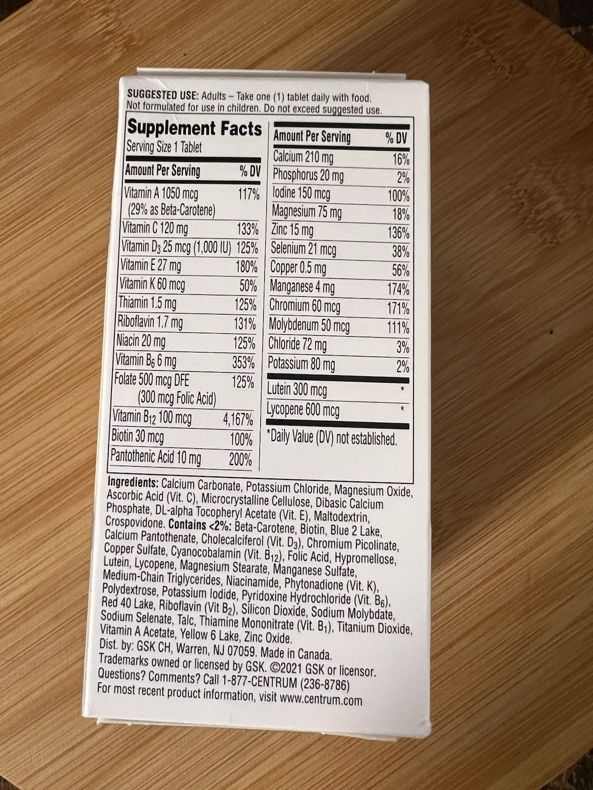 Centrum Silver Men 50+ Multivitamin/Multimineral, 65 Tablets DKL Quality