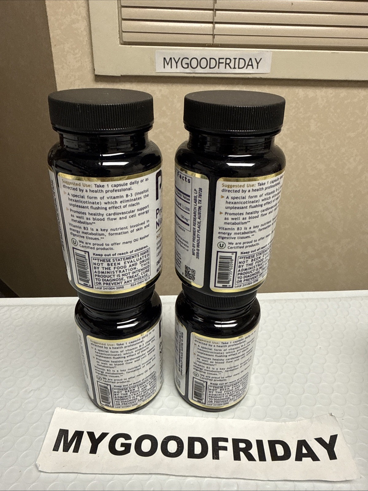 Premier Research Labs Premier Niacin Vitamin B3 60 Caps (Pack Of 4) Exp:03/2028
