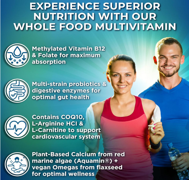 Multivitamin for men and women with 25 essential vitamins and minerals,With Iron