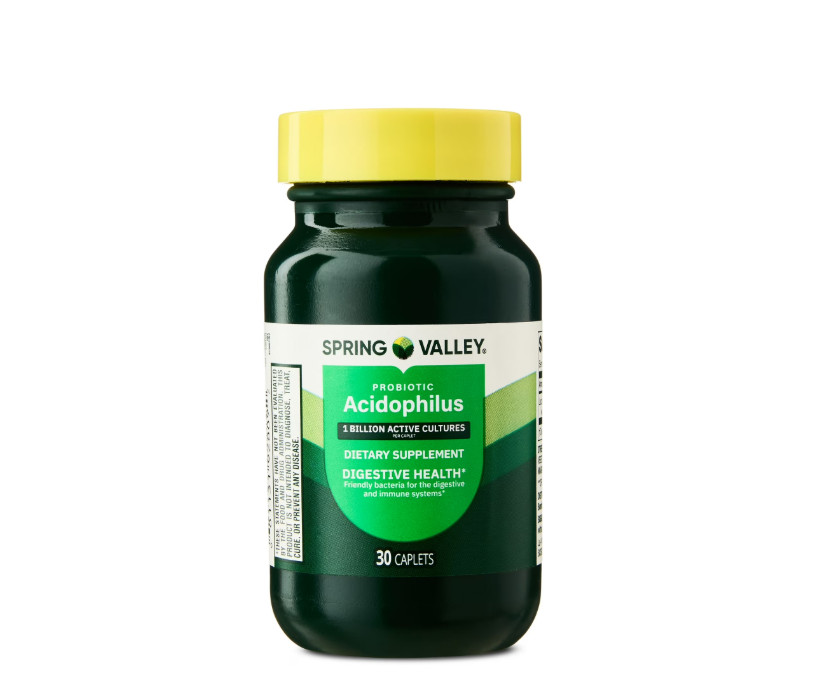 4 PACK Spring Valley Probiotic Acidophilus Caplets for Digestive Health