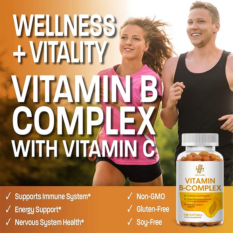 120~600x Vitamin B Complex Capsules B2,B6,B12, Immune Support Capsules 500mg
