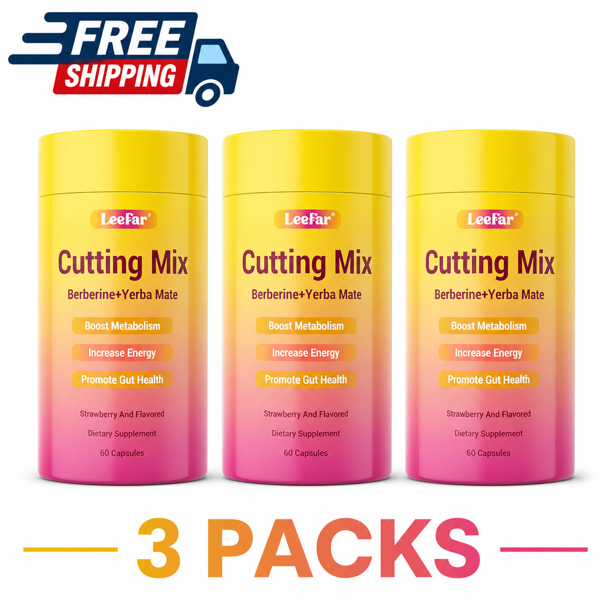 Leefar Cutting Mix Berberine Yerba Mate Fat Burner Energy 3 Pack