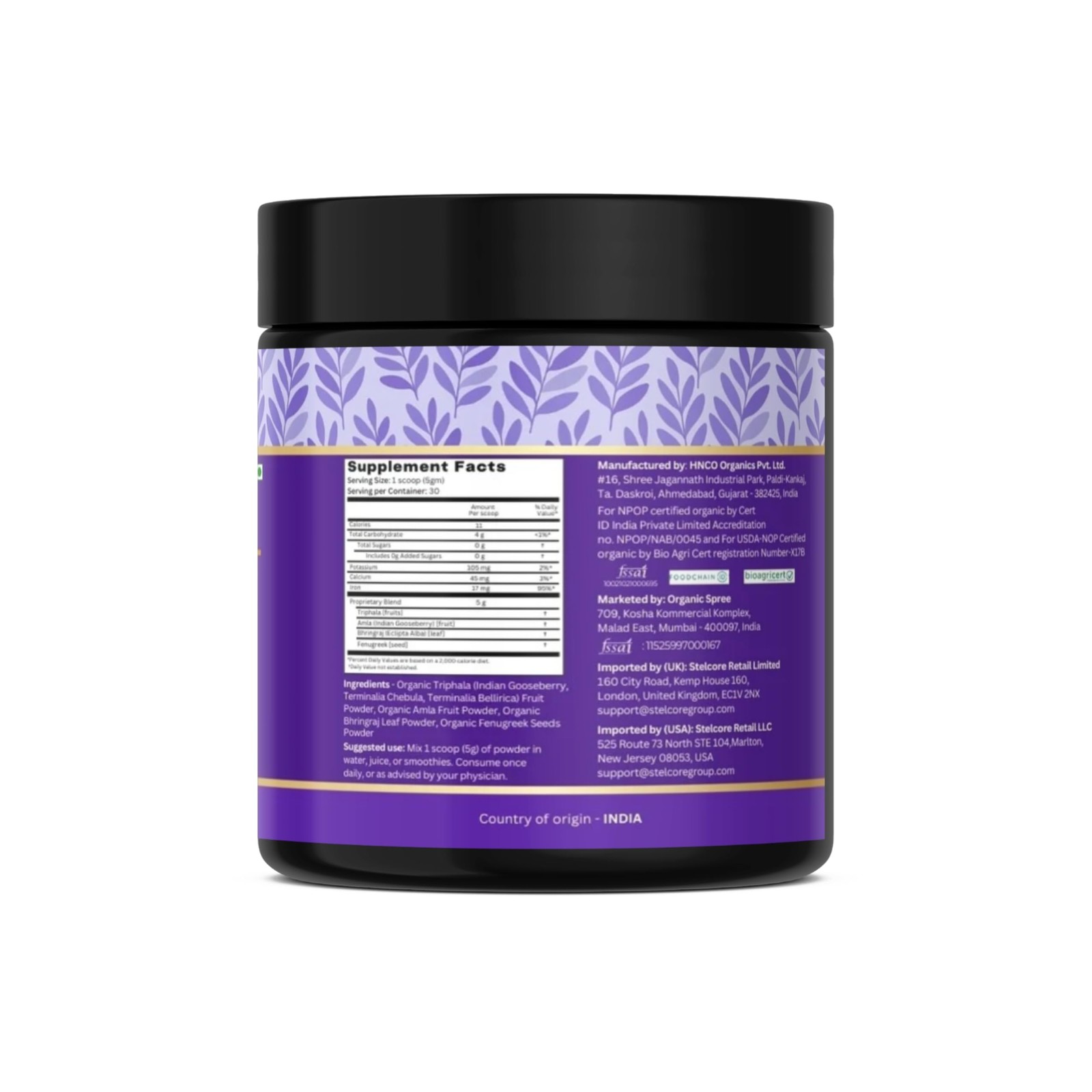 Organic Spree Hair Plus Powder – 150 gm (5.3oz) | USDA Organic Certified | Ay…