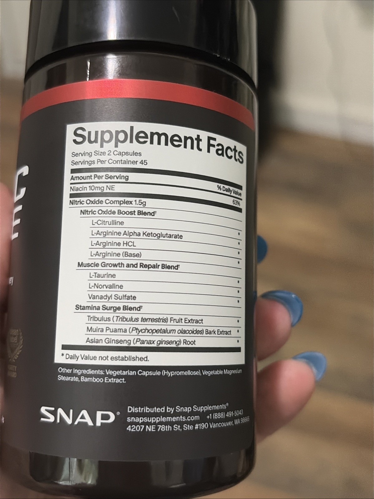 Snap Supplements Nitric Oxide Booster 90 Capsules Doctor Formulated
