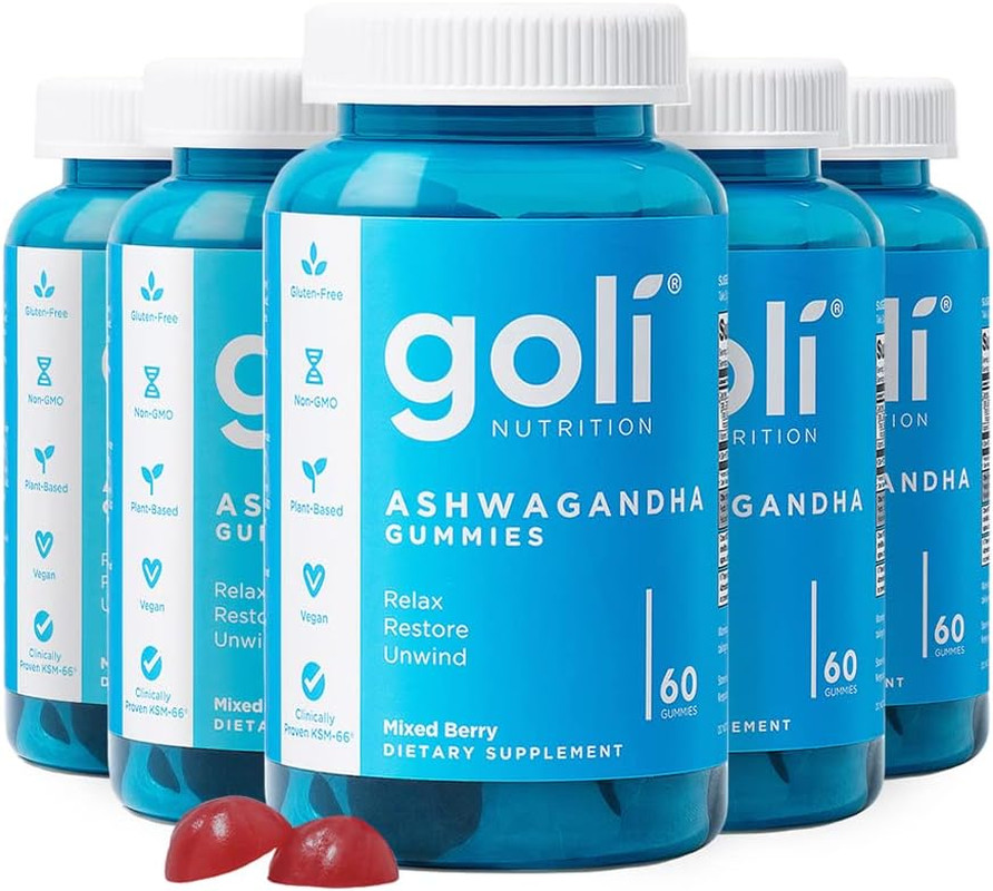 Ashwagandha & Vitamin D Gummy – 60 Count – Mixed Berry, KSM-66, Vegan, Plant Bas