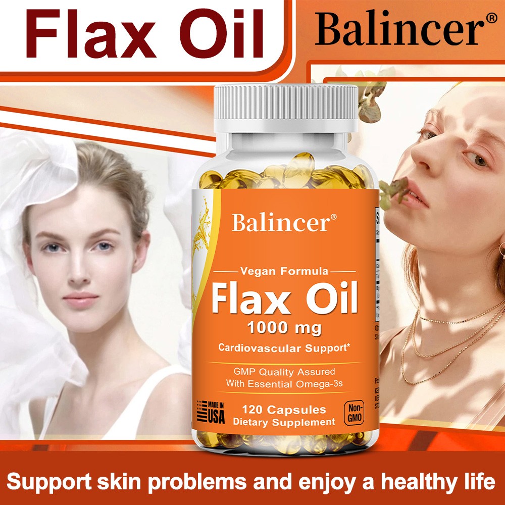 Flaxseed oil 1000mg capsules (30/60/120 pack) With Essential Omega-3s