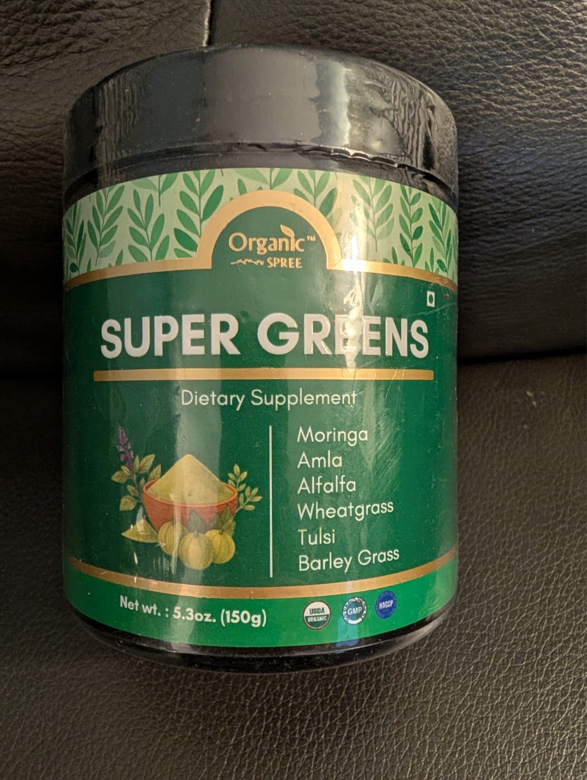 ORGANIC SPREE Super Greens Powder – 150 gm (5.3oz) for Detox & Immunity Support