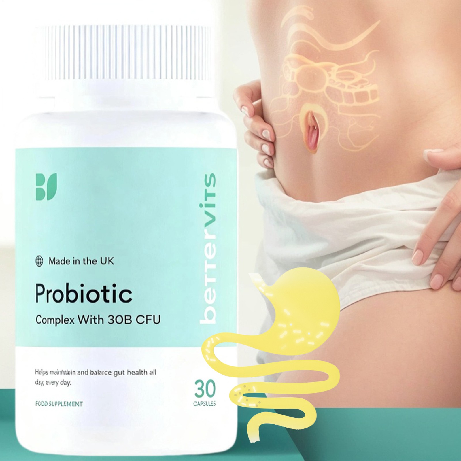 Complex Probiotic Bettervits – Gut Health – 30B CFU – Best Gut Health Supplement