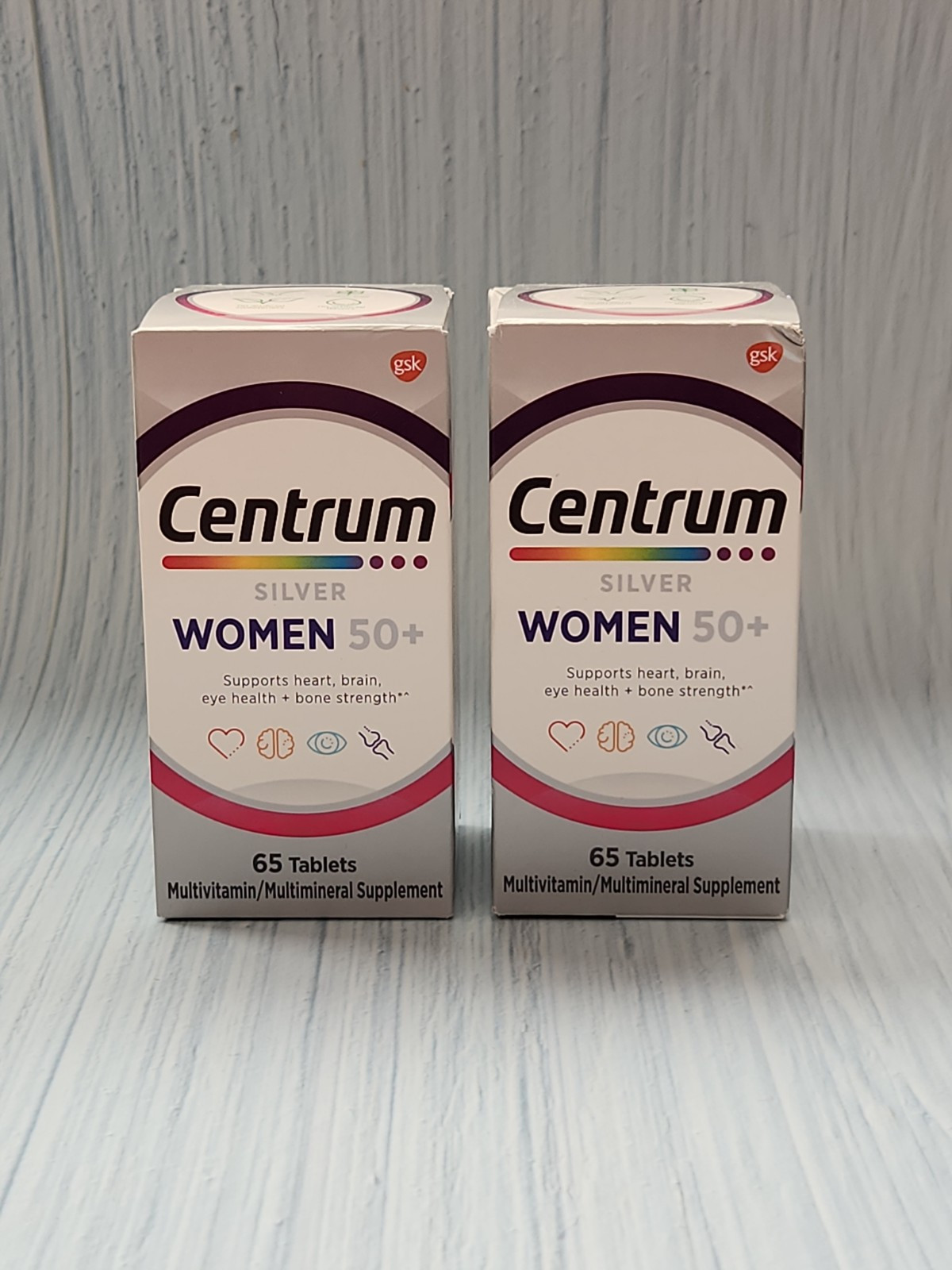 2× Centrum Silver Women 50+ MultiVitamin/Mineral Supplement, Exp: 05-2026.