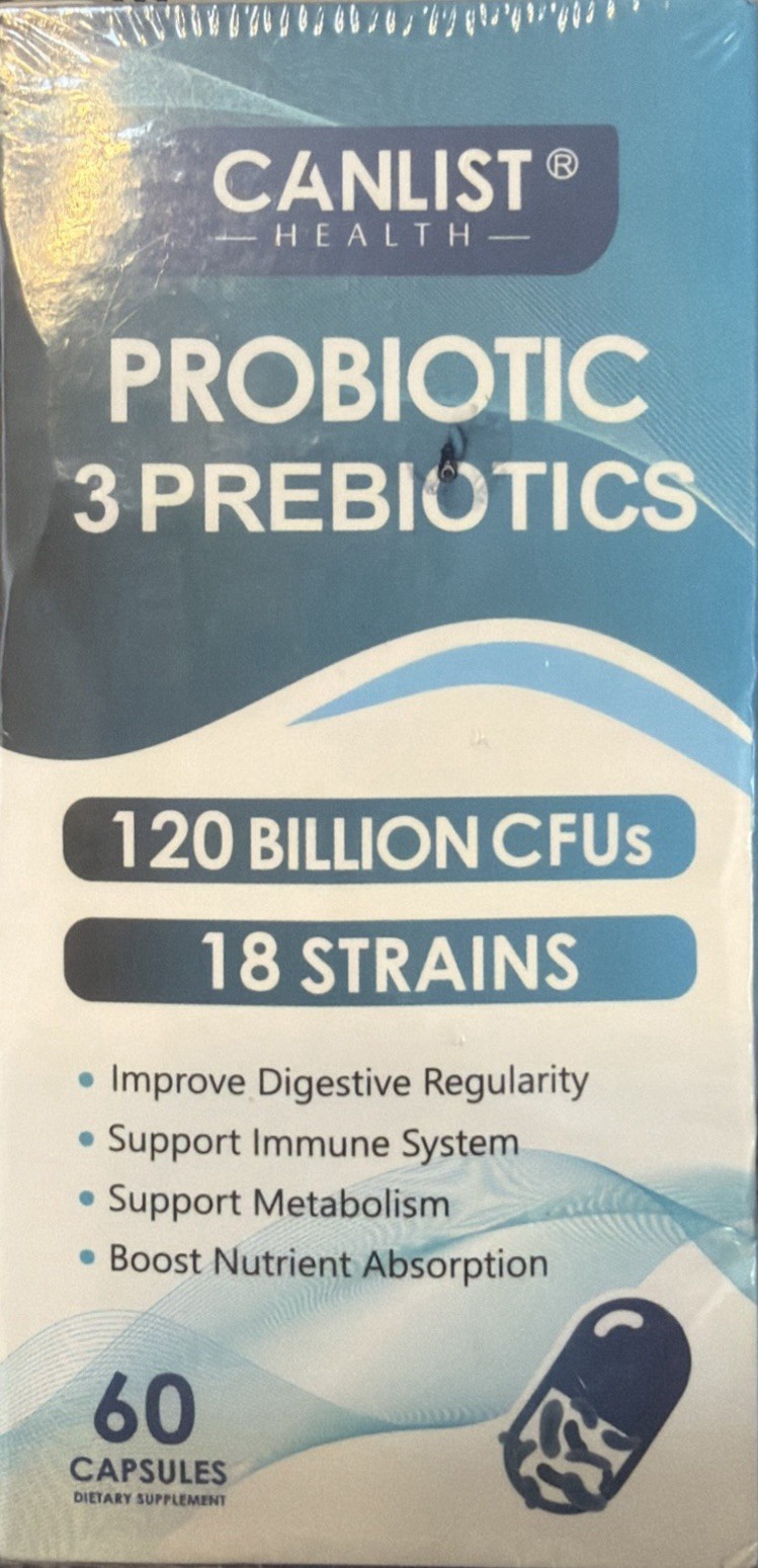 CANLIST Probiotics 120 Billion CFUs 18 Strains, 3 Prebiotics & Digestive Enzymes
