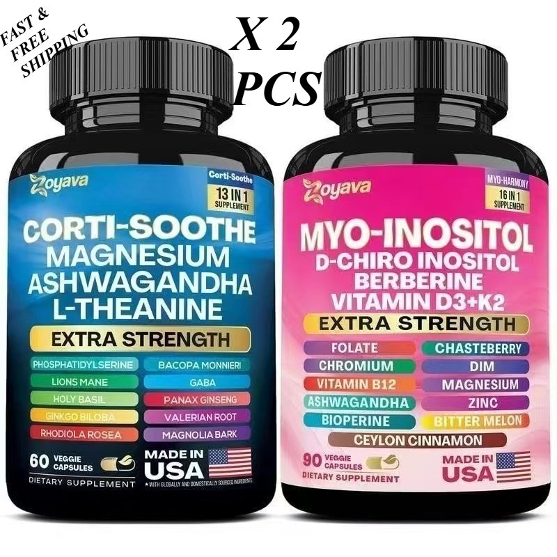 LUXRY Soothe&Smooth Bundle – Zoyava Cortisol Myo-Inositol All-in-One Supplement