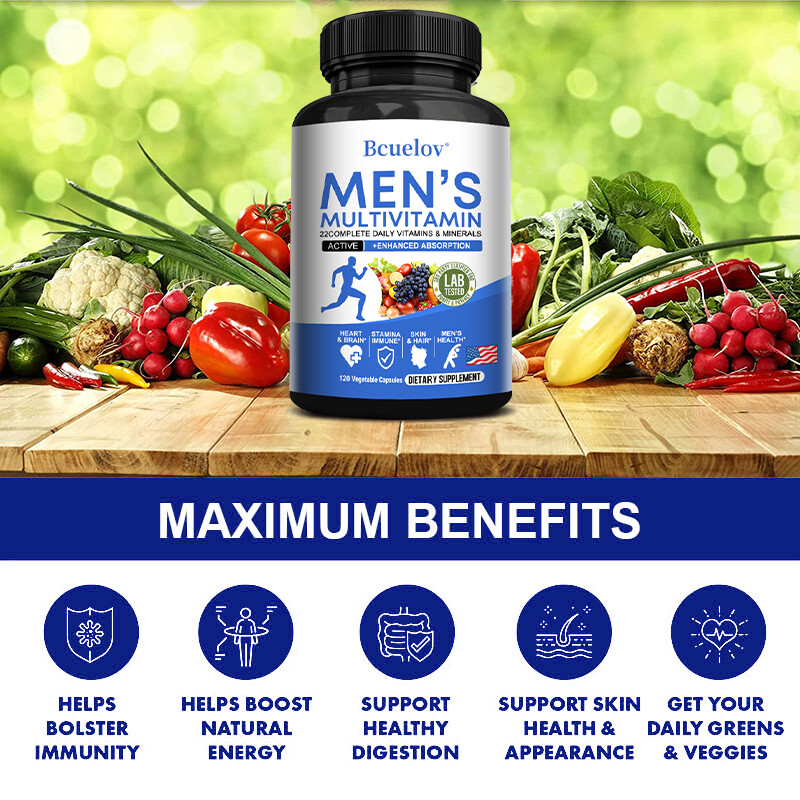 Men’S Daily Multivitamin Supplement Vitamins Minerals Enhances Energy 120 Pills
