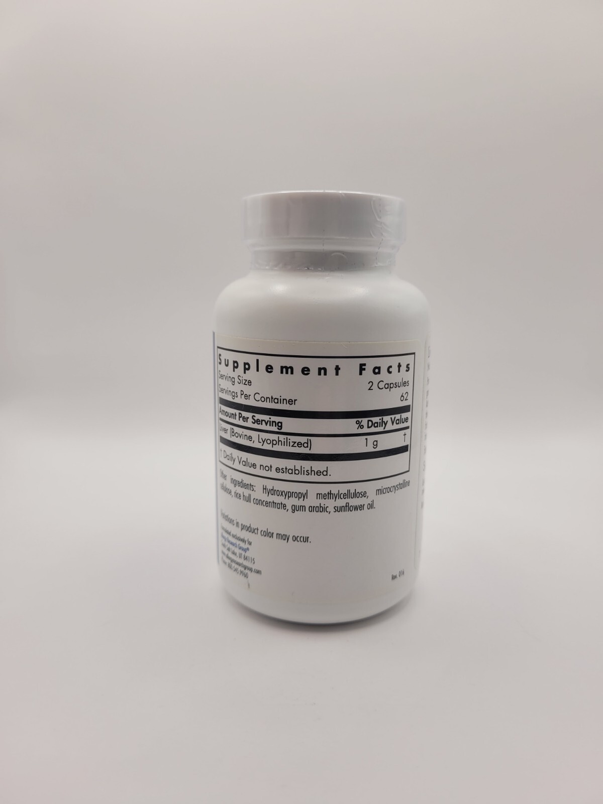 Allergy Research Group Liver Beef Natural Glandular Nutrition 125 Vegicaps New